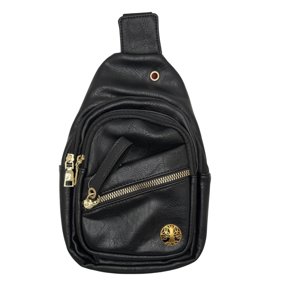 Tree of Life Pocket Sling Bag - Black