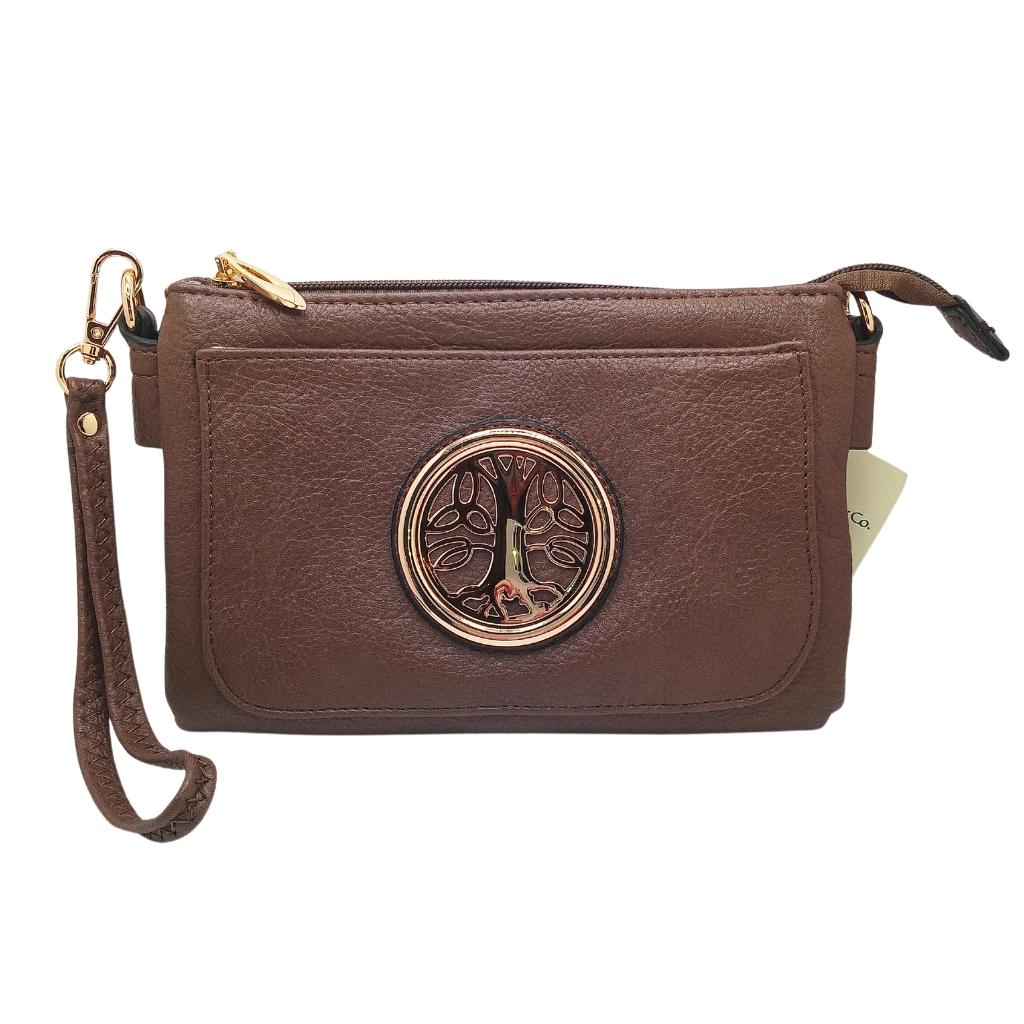 Tree of Life Slip Pocket Bag- Mocha