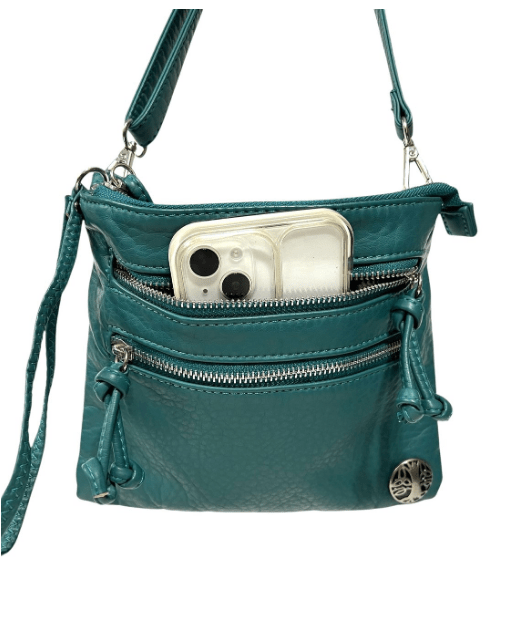 Tree of Life Square Crossbody Bag - Teal - The Celtic Gift Store - Handbags