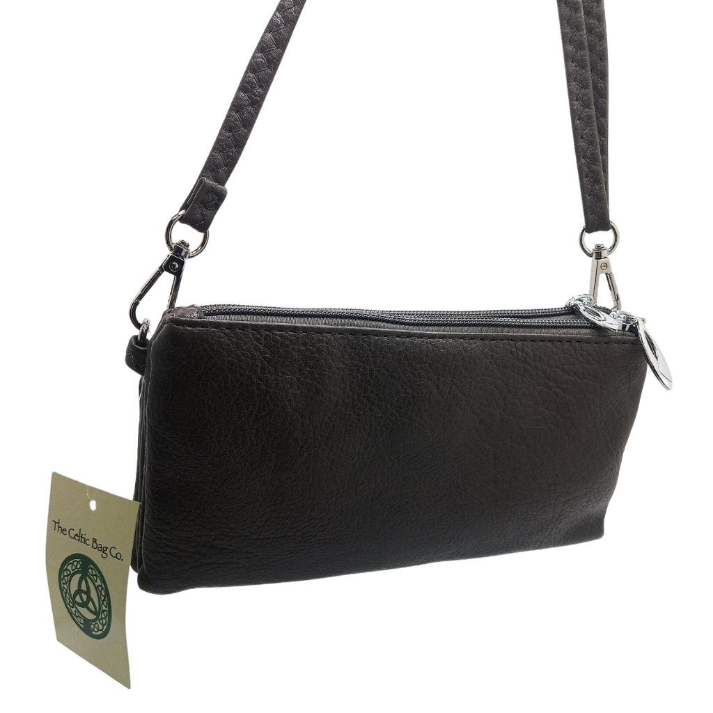 Tree of Life Tri Zip Pocket Bag- Dark Grey