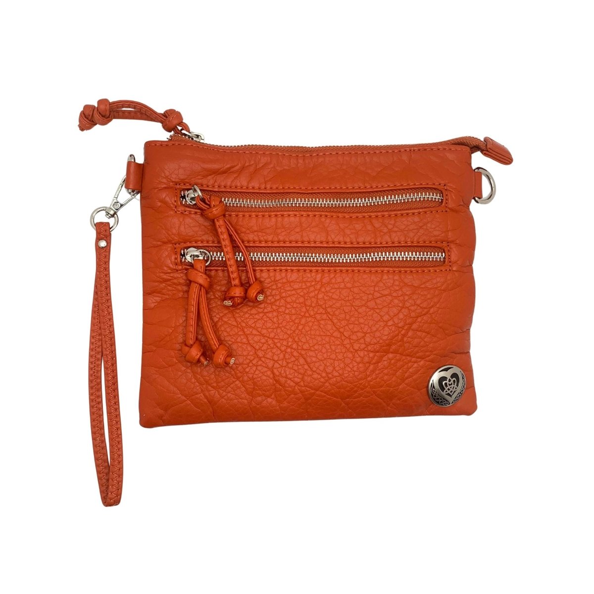 Trinity Heart Square Crossbody Bag- Dark Orange - The Celtic Gift Store - Handbags
