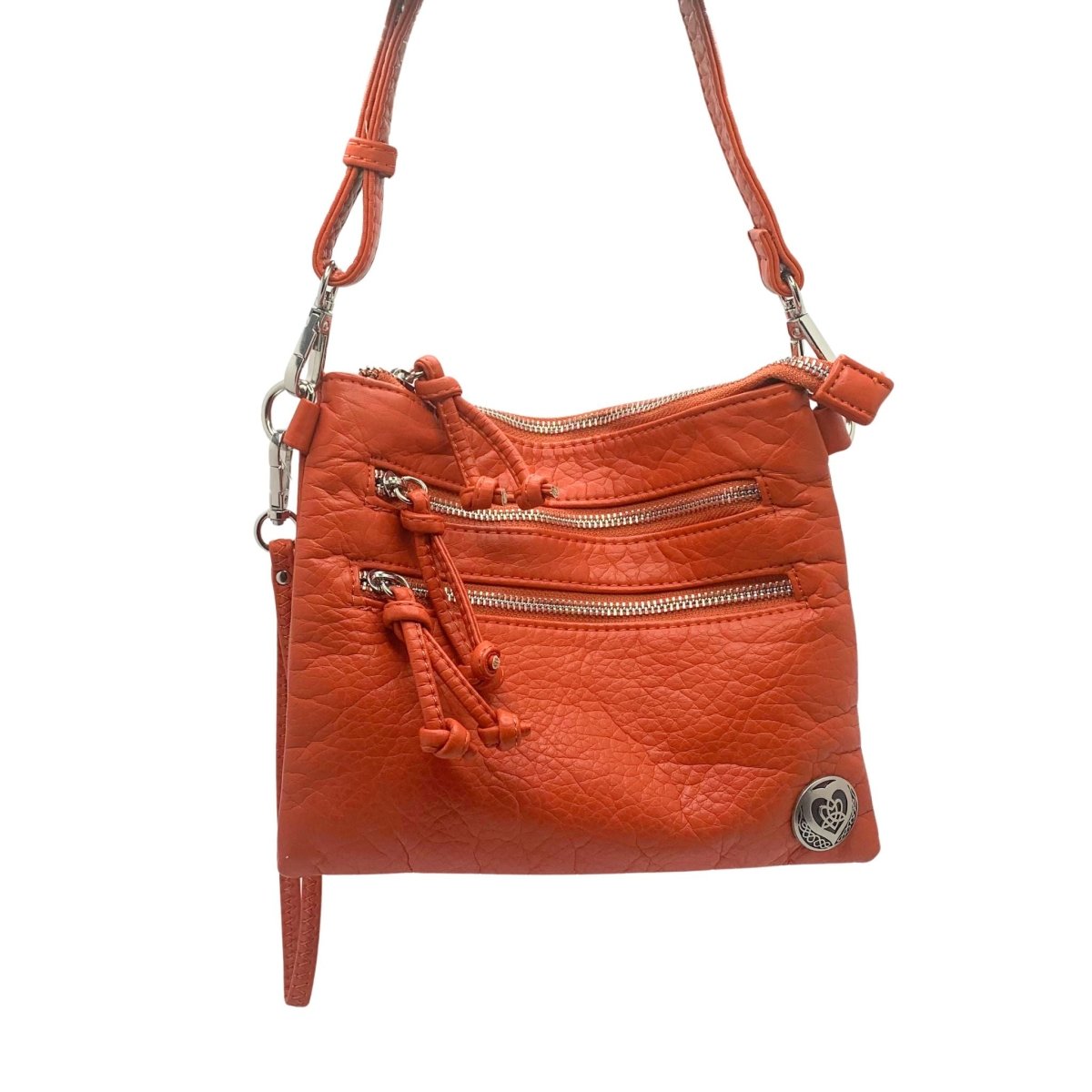 Trinity Heart Square Crossbody Bag- Dark Orange - The Celtic Gift Store - Handbgas