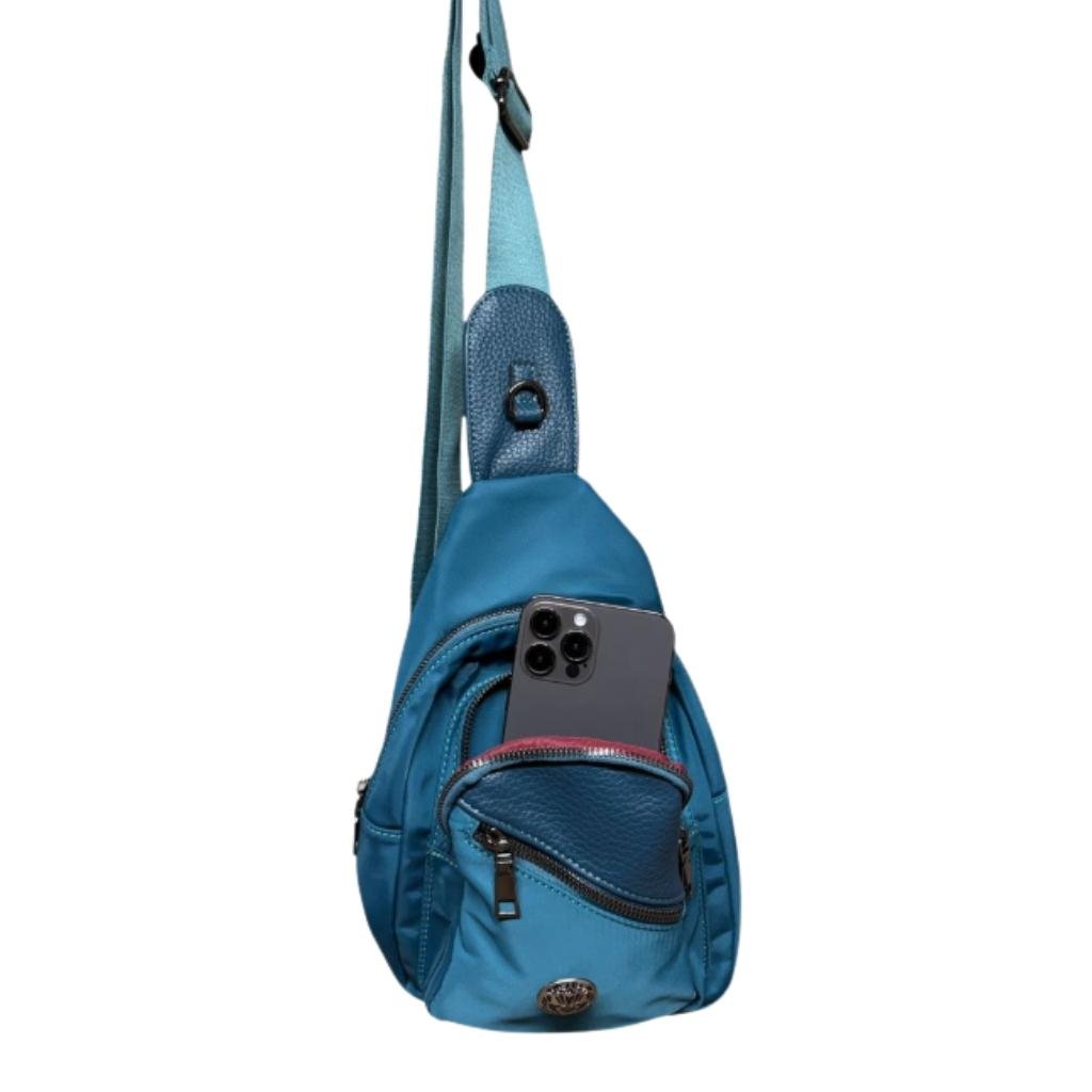 Trinity Knot Nylon Sling Bag- Black