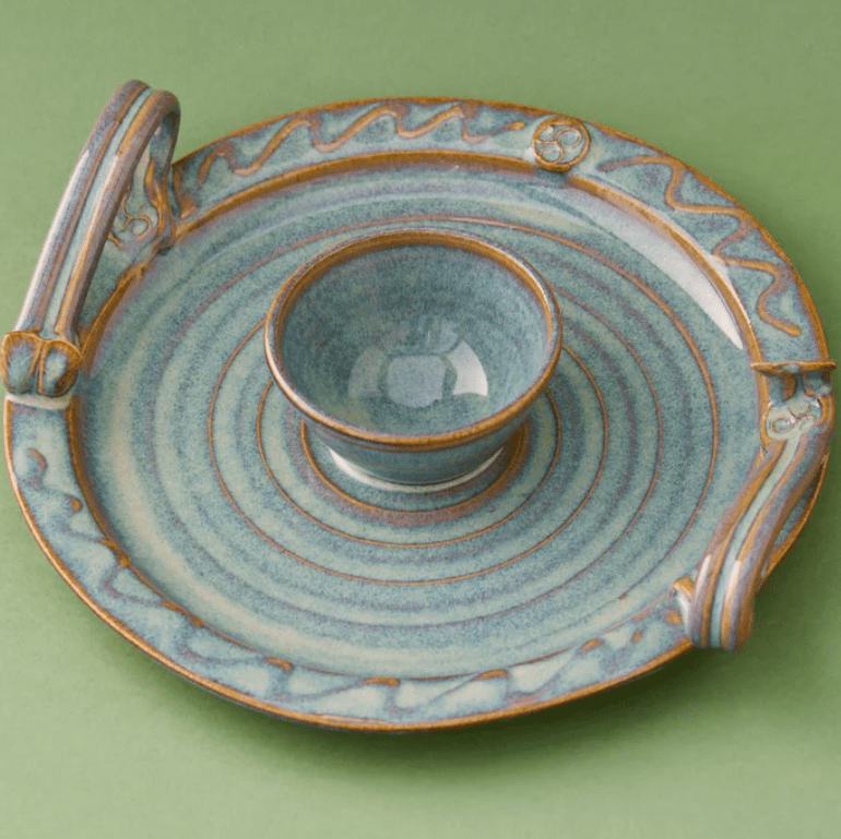 Triskele Party Plate Handmade Irish Pottery - The Celtic Gift Store - Kitchenware