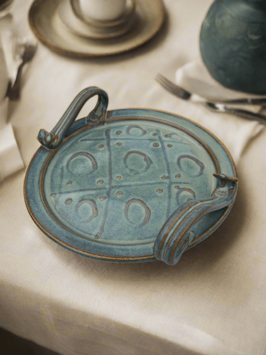 Triskele Serving Plate Handmade Irish Pottery - Small - The Celtic Gift Store - Tableware