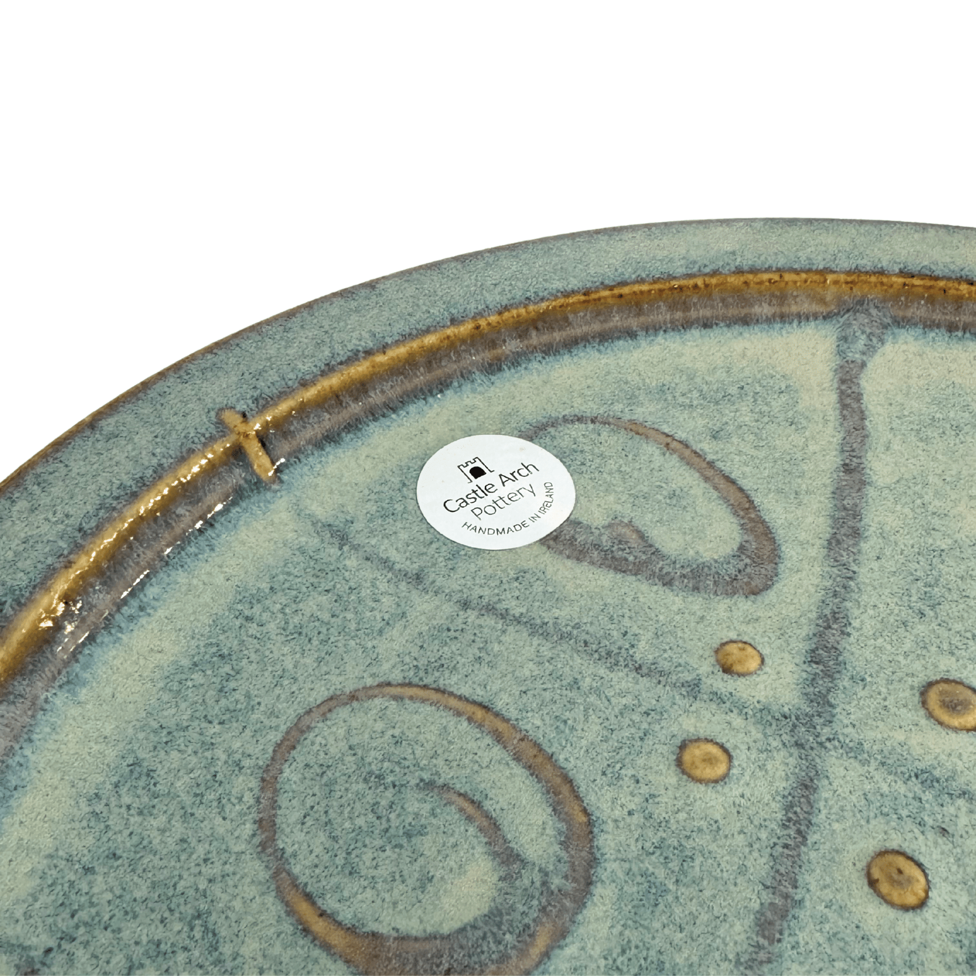 Triskele Serving Plate Handmade Irish Pottery - Small - The Celtic Gift Store - Tableware