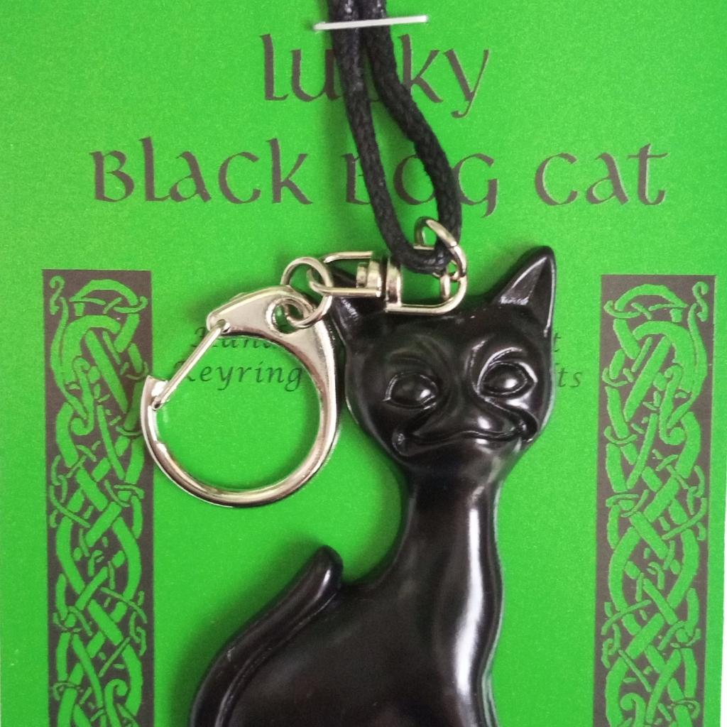 Turf Lucky Black Bog Cat Keyring by Island Turf Crafts - Decor