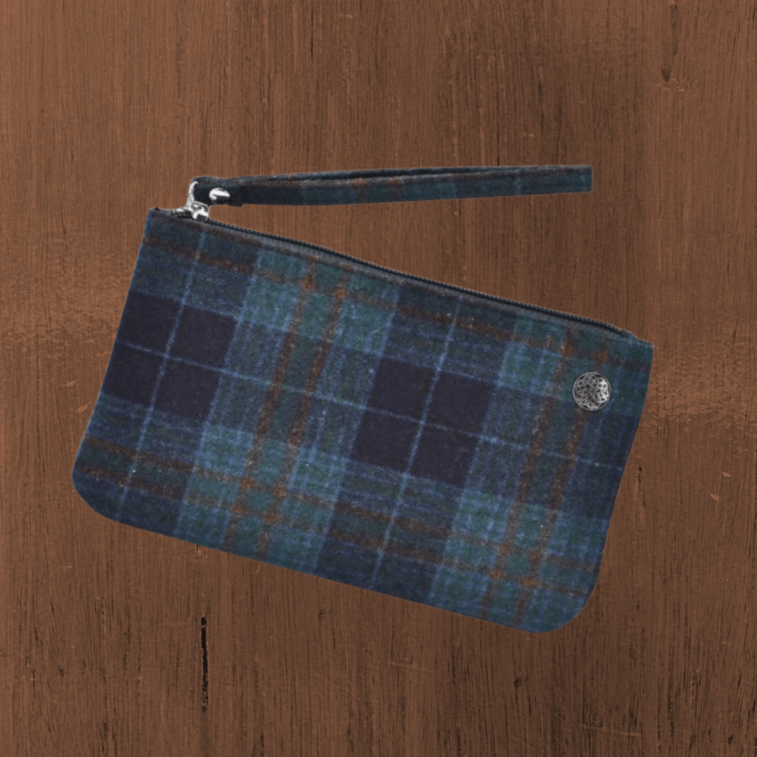 Tweed Wristlet with Celtic Button - The Celtic Gift Store - Handbags