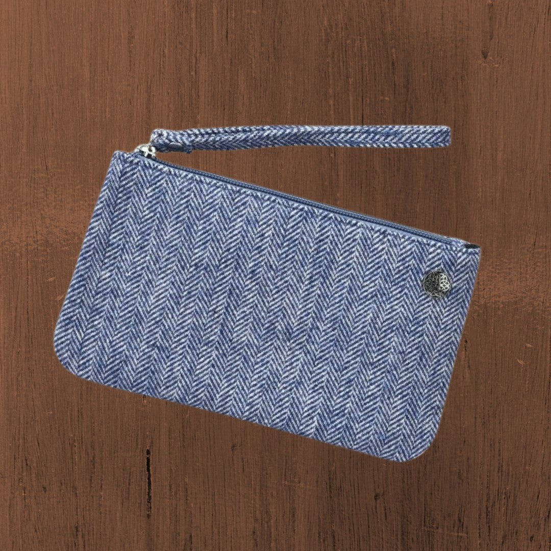 Tweed Wristlet with Celtic Button - The Celtic Gift Store - Handbags