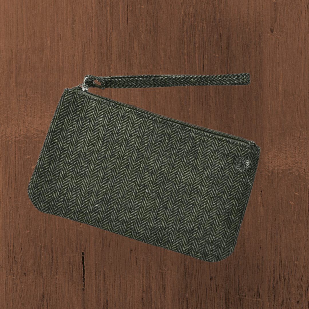 Tweed Wristlet with Celtic Button - The Celtic Gift Store - Handbags