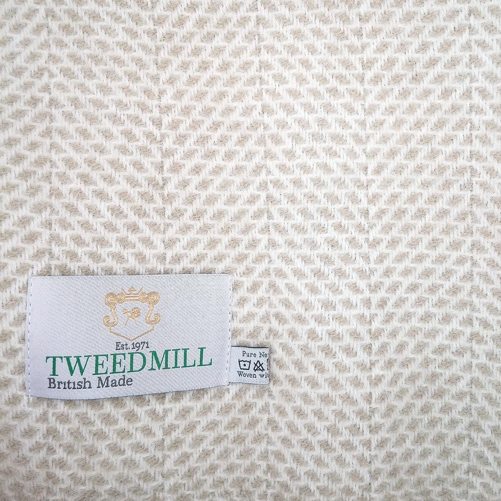Tweedmill Beehive Oatmeal Wool Throw 100% Pure Wool
