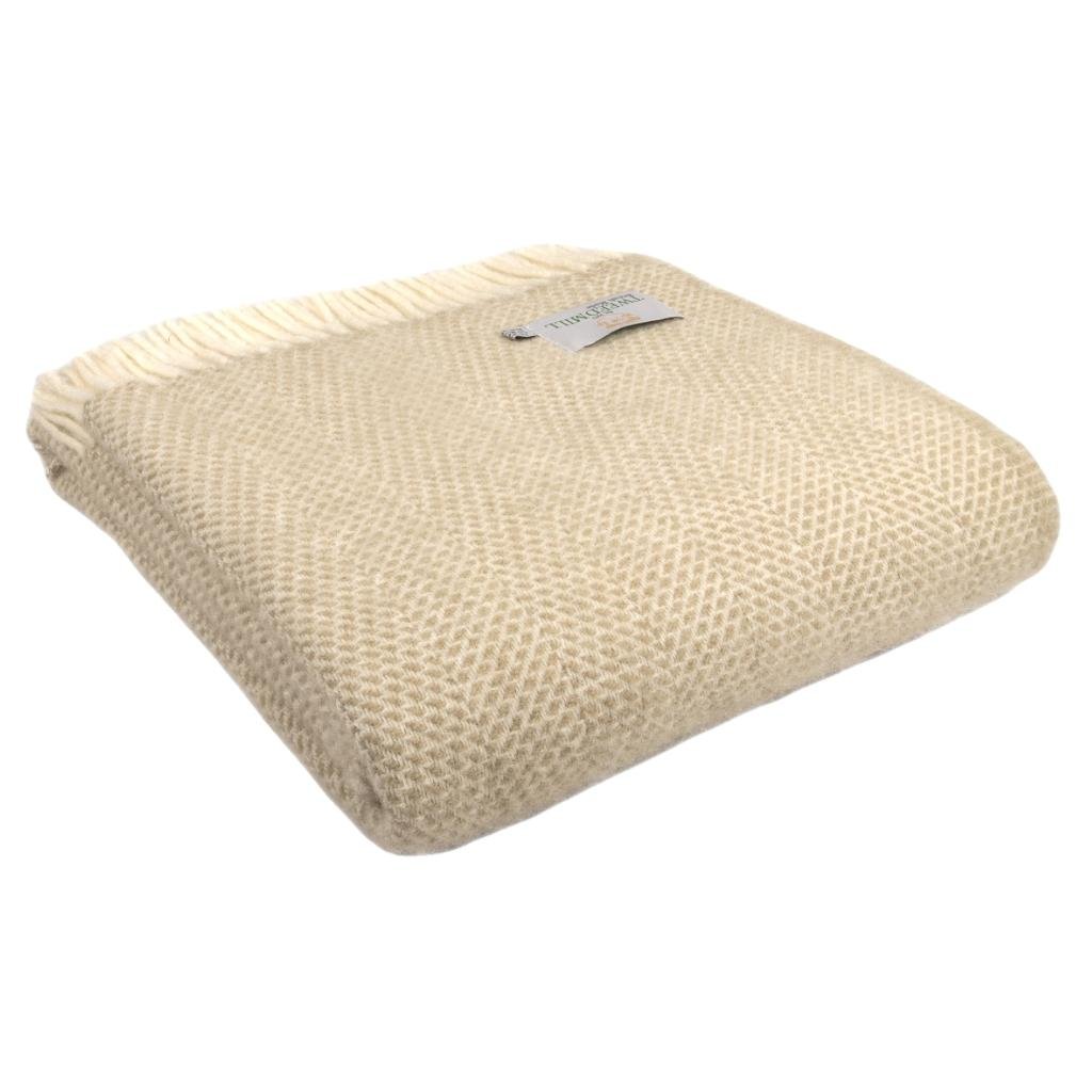 Tweedmill Beehive Oatmeal Wool Throw 100% Pure Wool