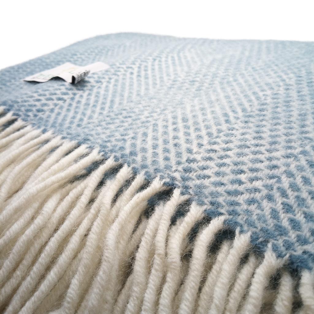 Tweedmill Beehive Petrol Wool Throw 100% Pure Wool