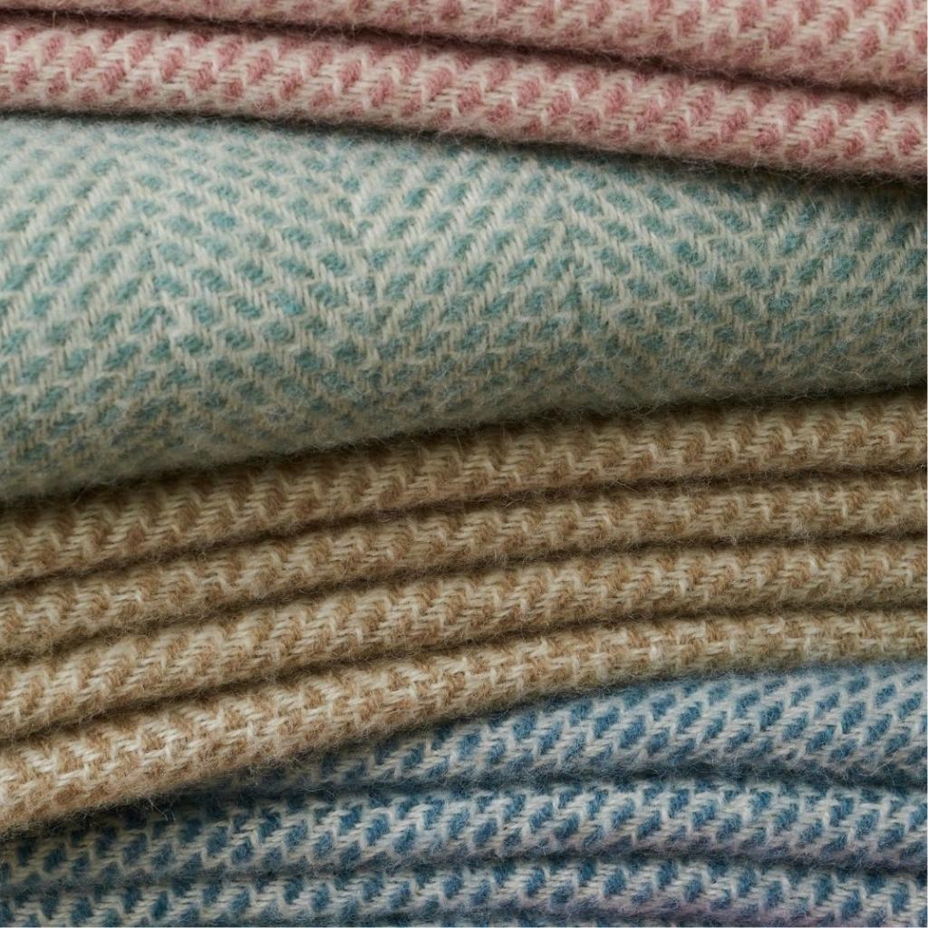 Tweedmill Beehive Petrol Wool Throw 100% Pure Wool