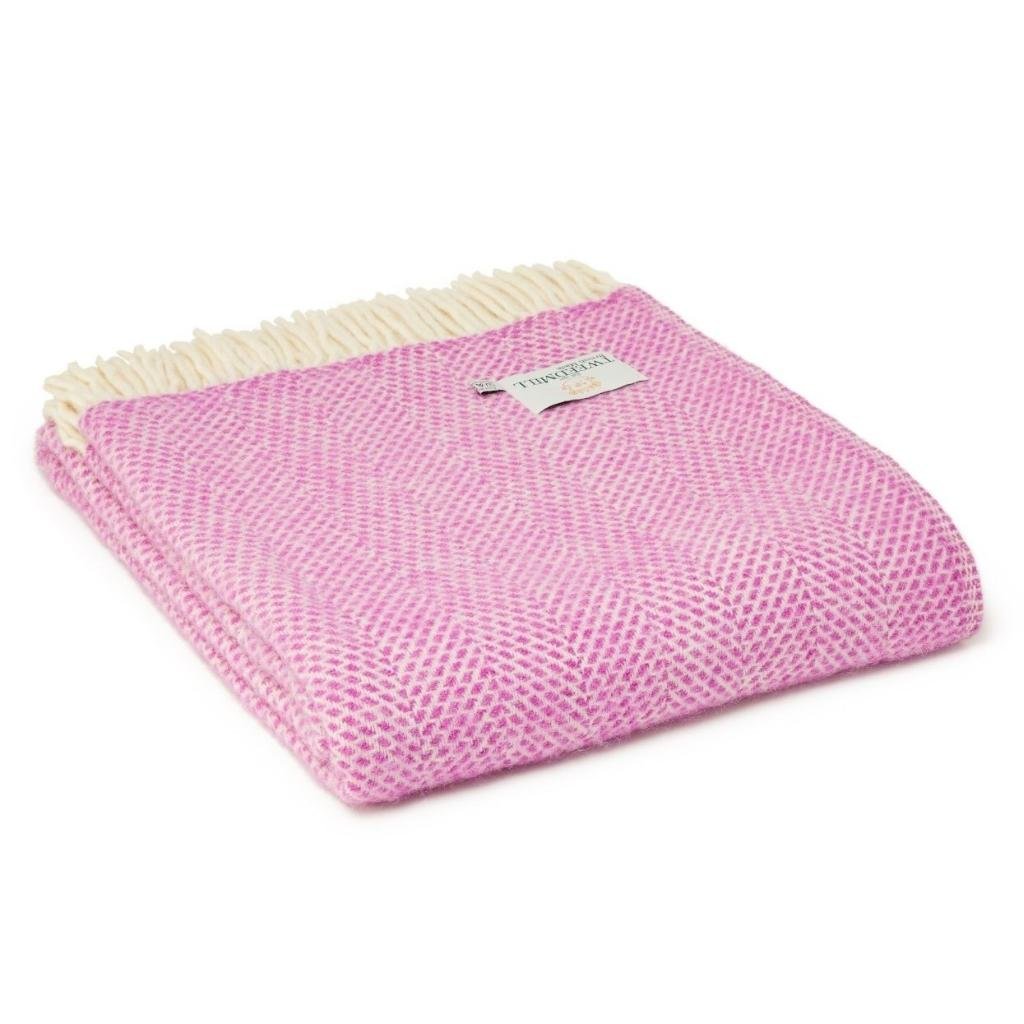 Tweedmill Beehive Rosa Wool Throw Expertly Crafted from 100% Pure Wool