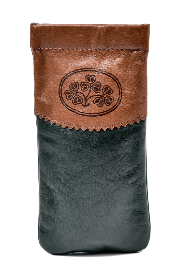 Two Tone Irish Leather Shamrock Glasses Case - Snap - The Celtic Gift Store - Wallets
