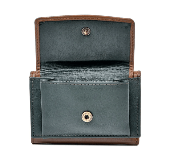 Two Tone Irish Leather Shamrock Tri - Fold Wallet - The Celtic Gift Store - Wallets