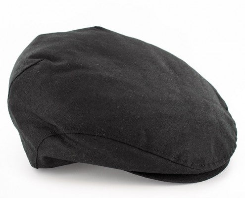 Mucros Weavers Black Waxed Tweed Flat Cap