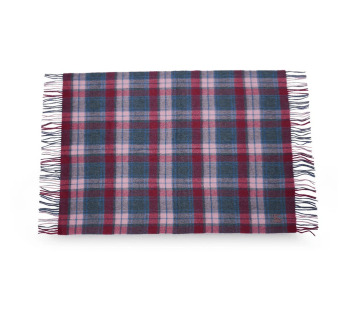 Wee Islander Lambswool Baby Blanket - Pink and Blue Tartan - The Celtic Gift Store - Blankets and Bedding