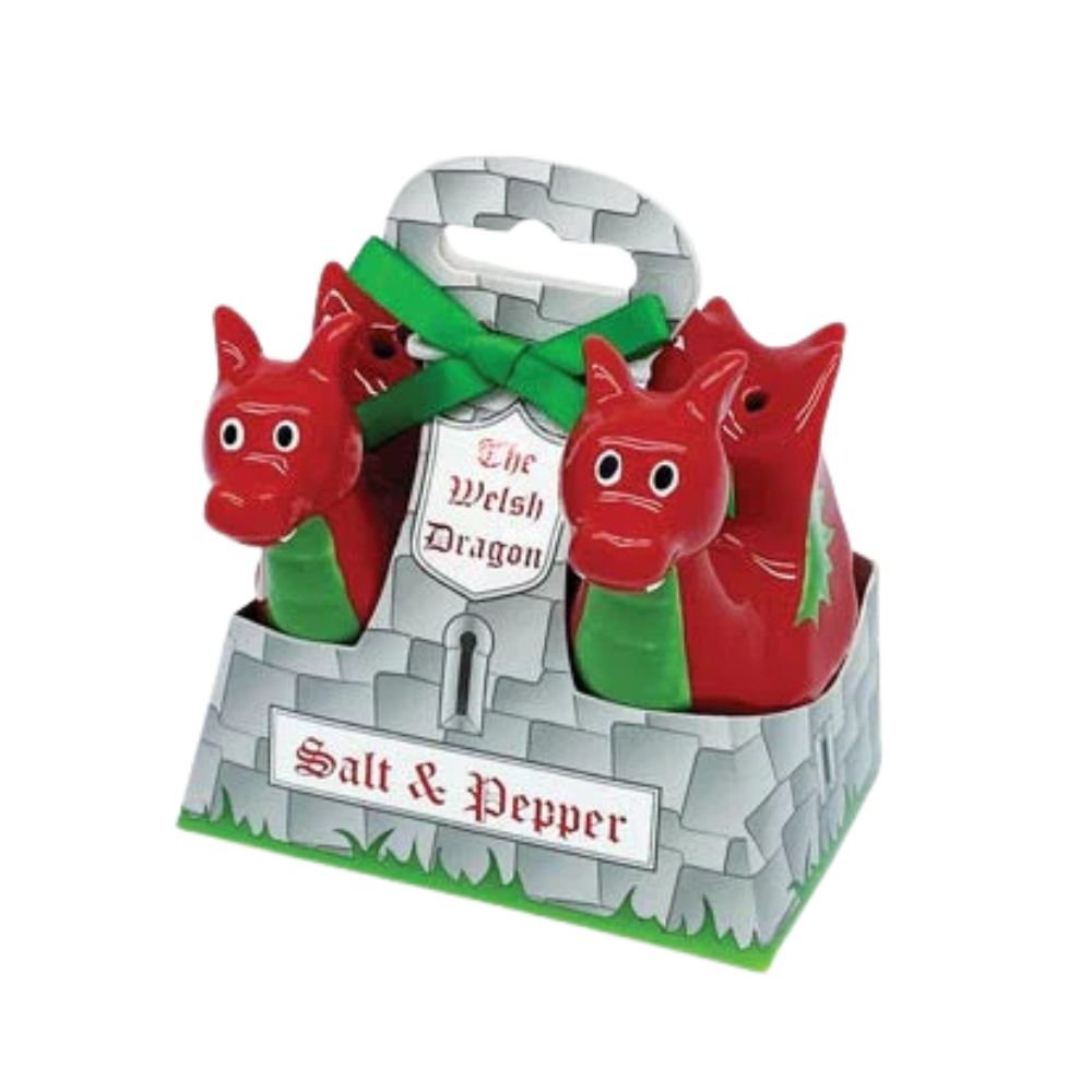 Welsh Dragon Salt and Pepper Shaker Set - The Celtic Gift Store - Tableware