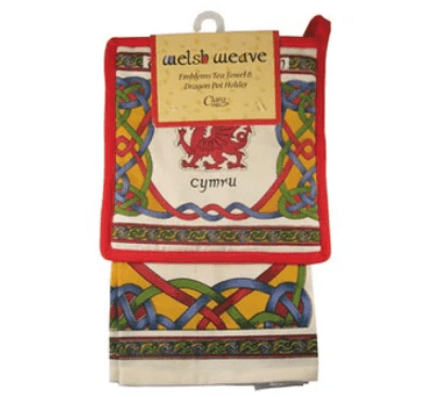 Welsh Tea Towel & Pot Holder Set - Welsh Weave - The Celtic Gift Store - Kitchenware