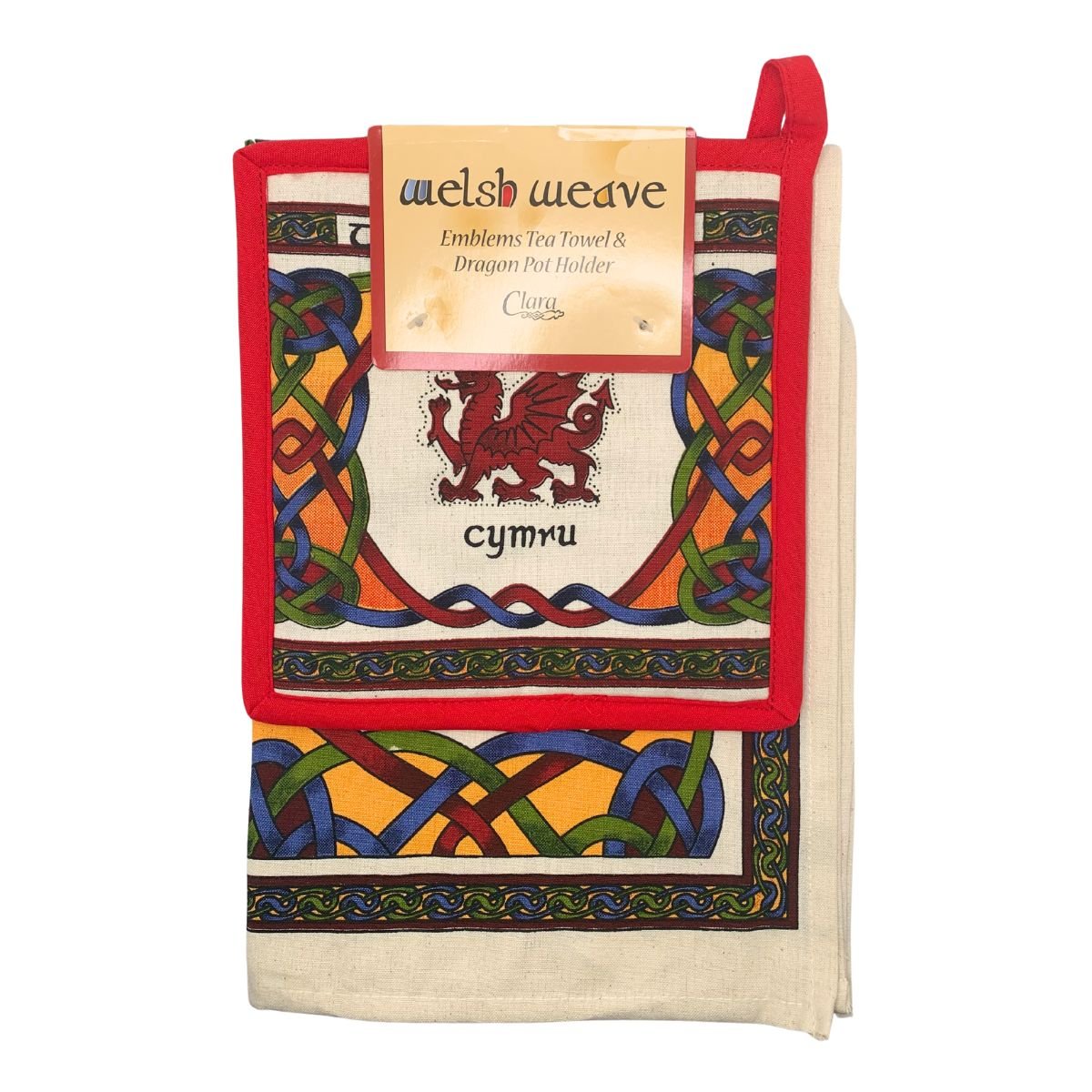 Welsh Tea Towel & Pot Holder Set- Welsh Weave - The Celtic Gift Store - Decor