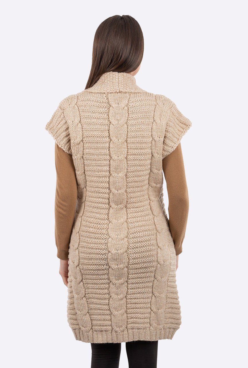 Wool Sleeveless Shawl Collar Cardigan - The Celtic Gift Store - Clothing