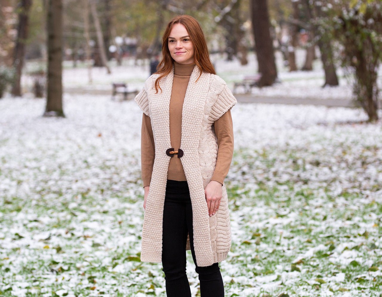 Wool Sleeveless Shawl Collar Cardigan - The Celtic Gift Store - Clothing