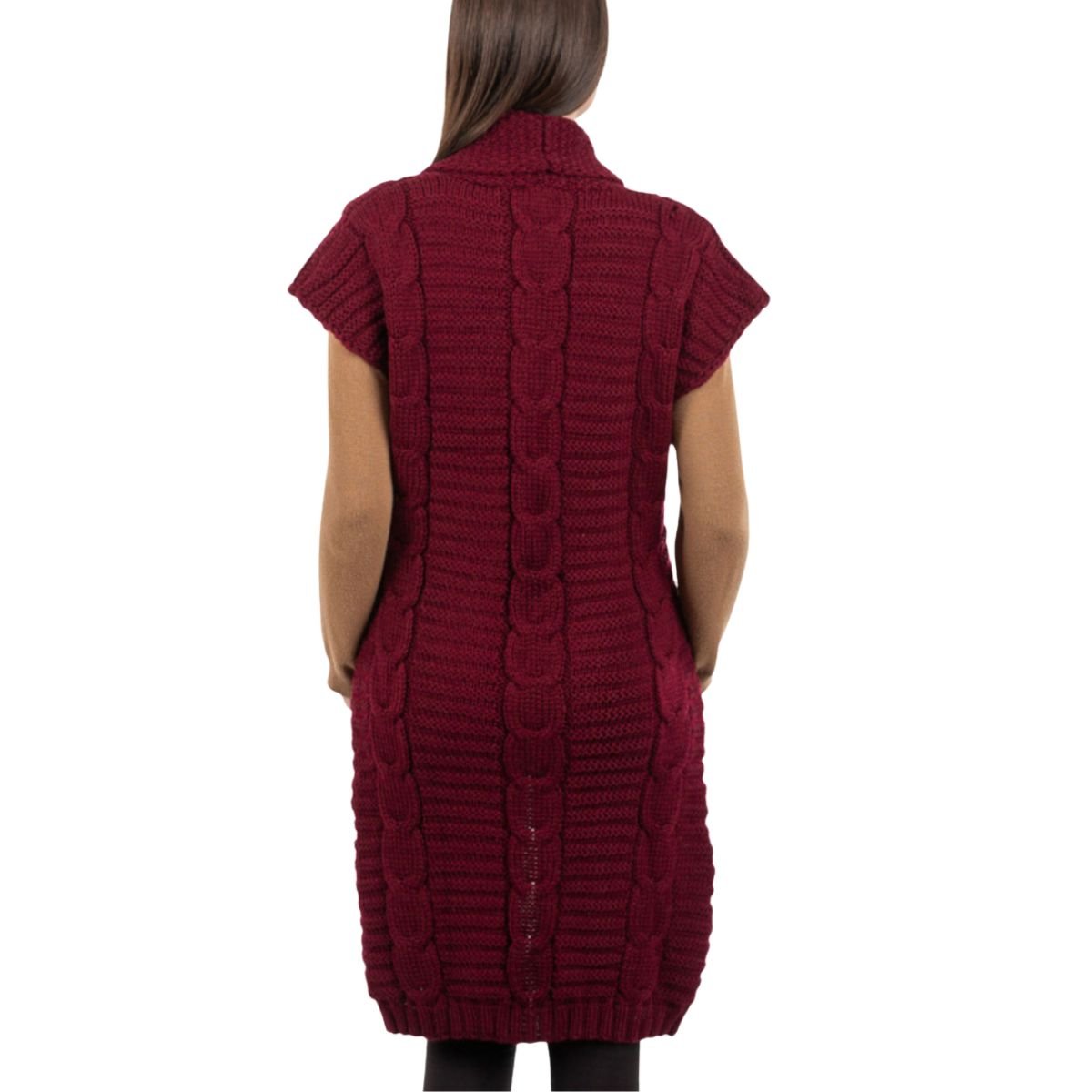 Wool Sleeveless Shawl Collar Cardigan