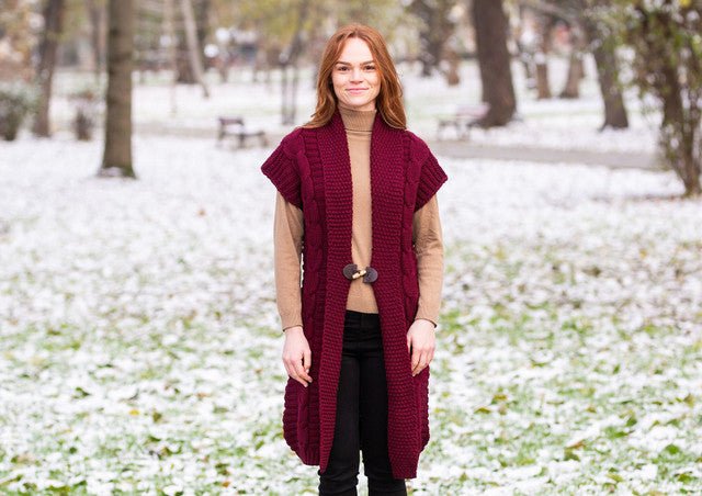Wool Sleeveless Shawl Collar Cardigan - The Celtic Gift Store - Clothing