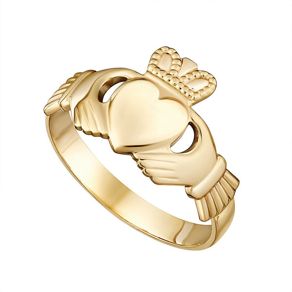 10K Gold Mens Claddagh Ring - The Celtic Gift Store - Rings