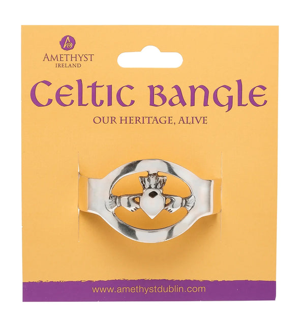 Silver Claddagh Bangle