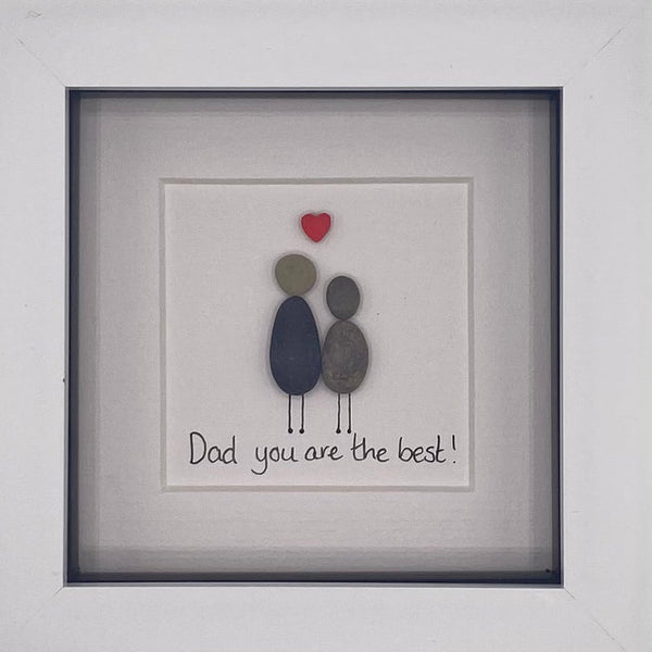 Dad You Are The Best Irish Pebble Art- 4"x4" Shadowbox