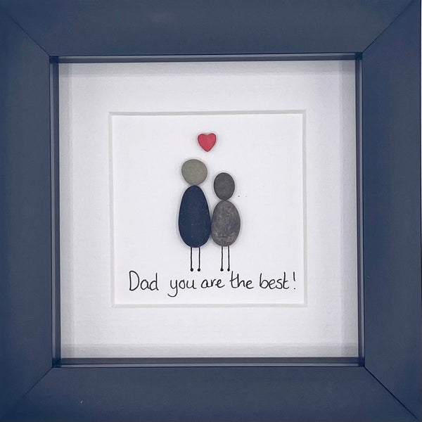 Dad You Are The Best Irish Pebble Art- 4"x4" Shadowbox