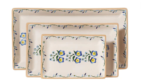 Forget Me Not Set of 3 Serving Plates