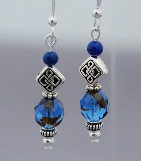 Cruthú Lapis Lazuli Lady of the Lake Earrings