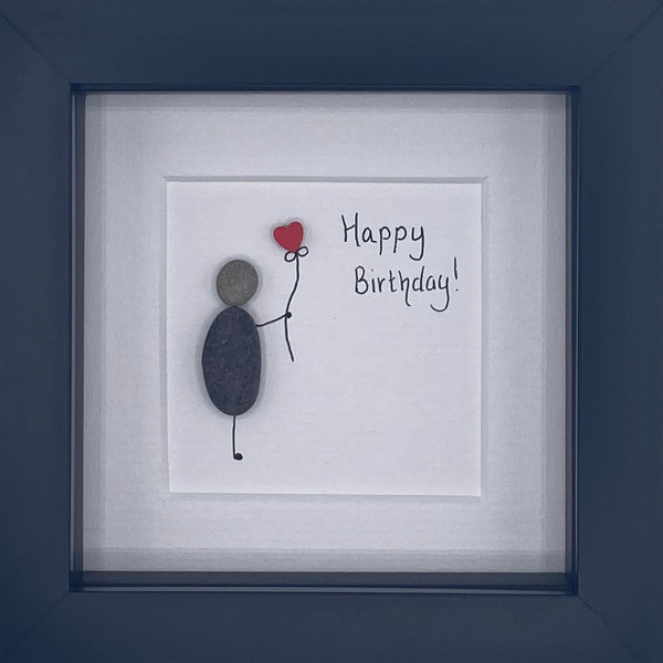 Happy Birthday Irish Pebble Art- 4"x4"