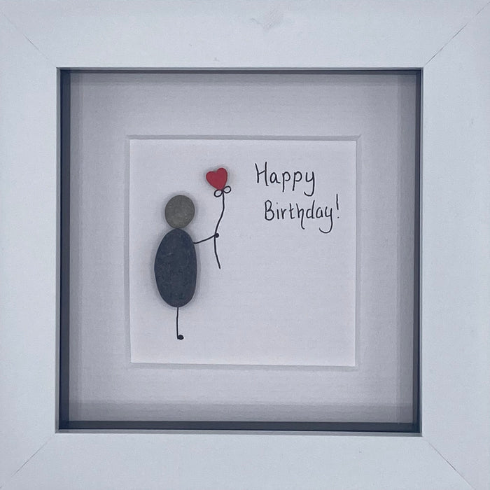 Happy Birthday Irish Pebble Art- 4"x4"