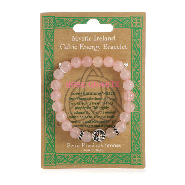 Tree of Life Celtic Energy Bracelet- Rose Quartz