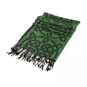 Double Sided Celtic Knot Scarf- Dark Green