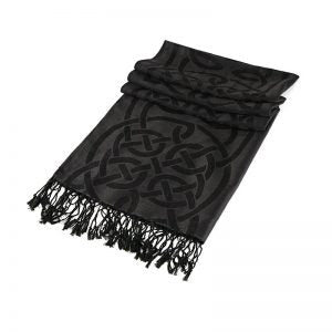 Double Sided Celtic Knot Scarf- Black