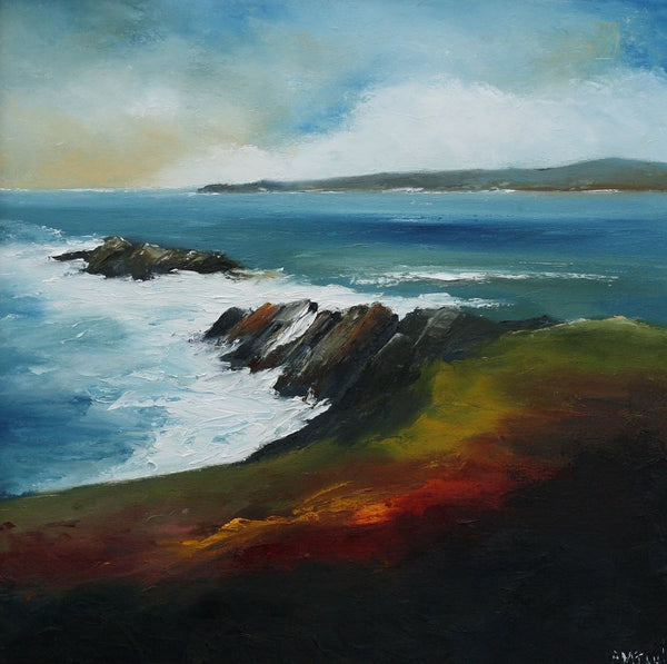 'Into the Atlantic' by Padraig McCaul- Mounted Print 12"x12"