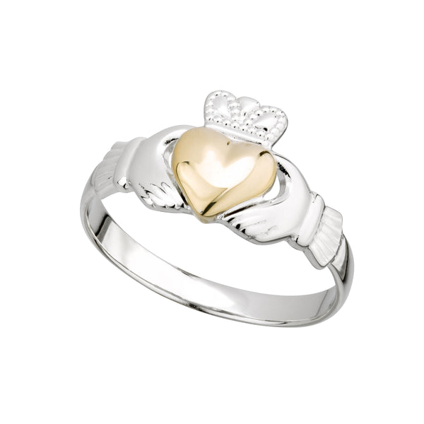 10K Gold and Sterling Silver Claddagh Ring