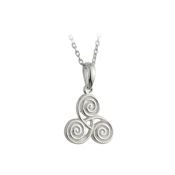 Sterling Silver Celtic Triple Spiral Necklace