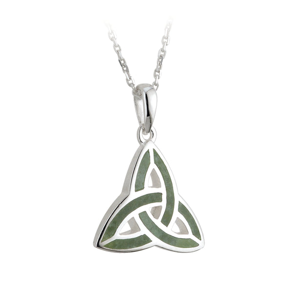 Connemara Marble Inlaid Sterling Silver Trinity Knot Necklace