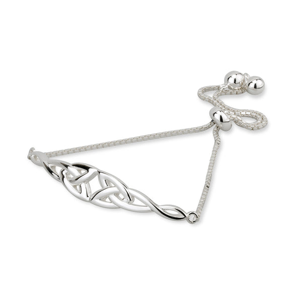 Sterling Silver Celtic Trinity Knot Draw String Bracelet