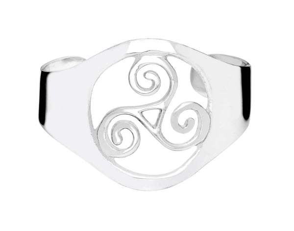 Silver Celtic Triple Spiral Bangle