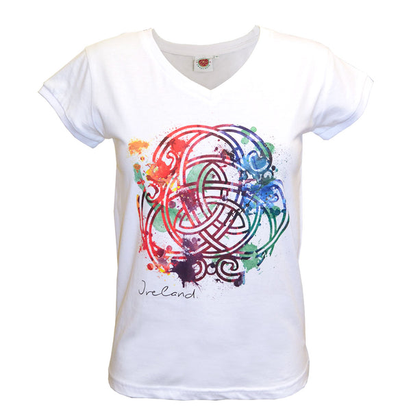 White Celtic Knot Ladies T-Shirt