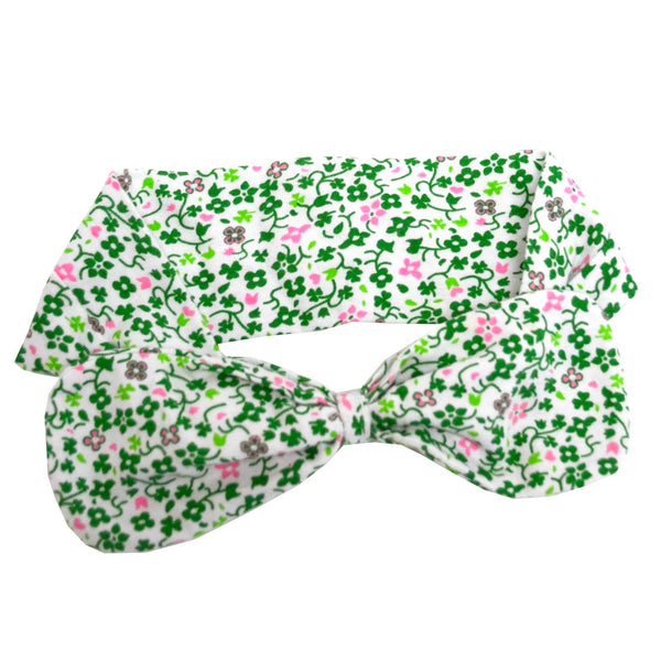 White Shamrock Applique Kids Hairband