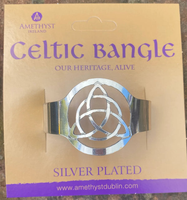 Silver Trinity Celtic Knot Bangle